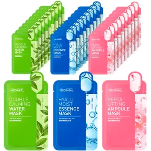 메디힐 더블 카밍 워터 마스크 + 히알루 모이스트 에센스 마스크 + 펩타 리프팅 앰플 마스크: 실제 리뷰로 밝혀진 피부 힐링의 비결!